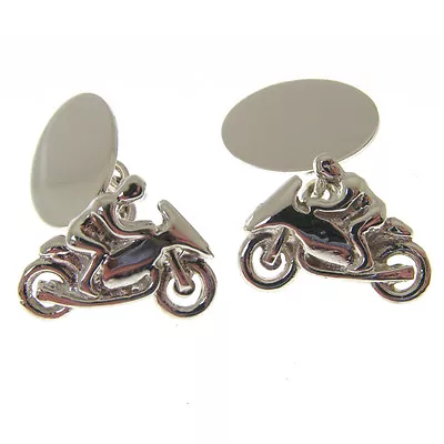 £47.50 • Buy Silver Tt Motor Bike Cufflinks. Hallmarked Sterling Silver Motor Cycle Cufflinks