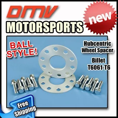 5MM Hubcentric Wheel Spacers Silver Ball Bolts VW 5x100 5x112 57.1 14x1.5 • $35
