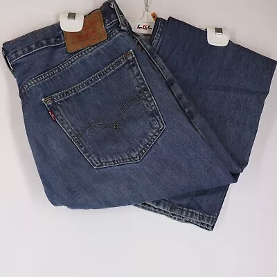 Levi's 505 Regular Fit Straight Leg Blue Denim Jeans Tag Size 36x30 • $12.99