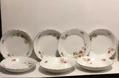 6 Of W. Eschenbach Briar Rose 7.5  Vegetable Bowl 24k Trimming 1 Salad Plate • $71.98