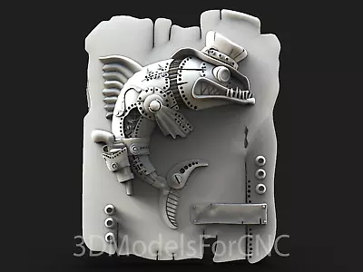 3D Model STL File For CNC Router Laser & 3D Printer Steampunk Fish • $2.99