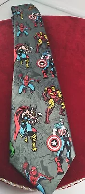 Vintage 1997 Marvel Captain America Classic Cover Neck Tie Iron Man Spiderman... • $19