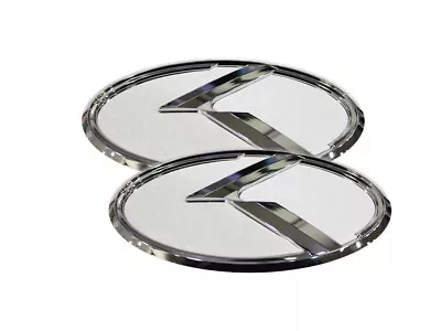 3D K Logo Emblem White Carbon & Chrome 2pc (Fits: KIA 2014-2016 Forte Koup) • $34.49