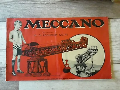 Meccano 1950 Instructions For Accessory Outfit Number 3a #50.3a GC • £2.50