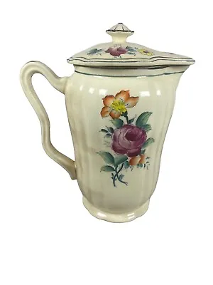 Mikori Ware Pitcher Hand Painted 8  Tall With Lid Floral Japan VGC Vtg • $42.49