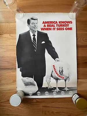 $100 • Buy Vintage Ronald Reagan And Reaganomics Politcal Poster - Turkey