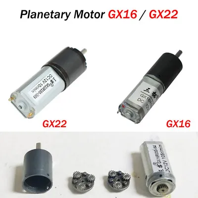 16mm 22mm DC 12V Planetary Gearbox Gear Motor 12RPM 16RPM 24RPM~105RPM GX16 GX22 • $207.88