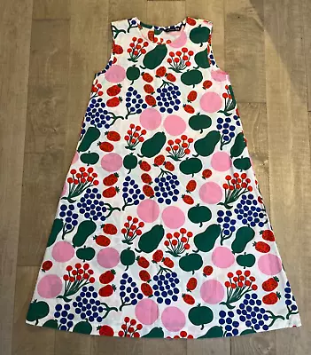 Marimekko-uniqlo Dress Fruit A-line Sleeveless Knee Cotton Pockets XS (S) NEW • $55