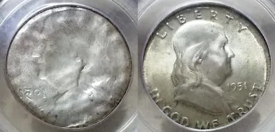 $27499 • Buy 1951 50c Franklin Unique Mint Error Struck On 25c Planchet & Brockage PCGS 64 