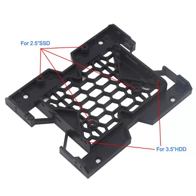 2pcs 5.25  To 3.5 2.5 SSD Hard Drive Bay Tray Bracket Mounting HDD Metal Adapter • £8.98