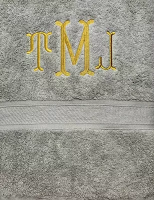 Custom Personalized Embroidered Monogram Bath Towel • $28.99