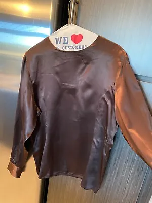 $17.99 • Buy VALERIE STEVENS Beautiful Chocolate Brown Silk Long Sleeve Ladies Blouse Sz 12
