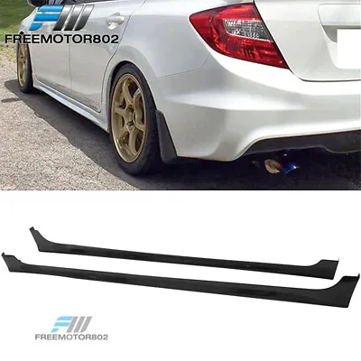 Fits 12-15 Honda Civic 9th 4Dr  Side Skirts Rocker Panels Set Mugen RR Style ABS • $114.98