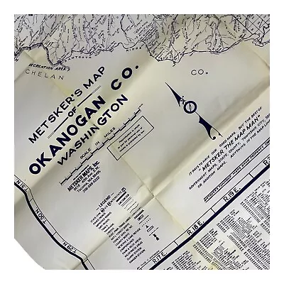 Metsker's Map Okanogan County Washington 1980s The Sportsmen's Pocket Guide • $5.95