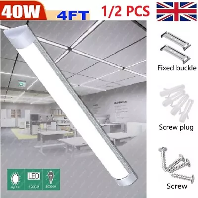 4ft LED Strip Lights Batten Tube Light Shop Garage Office Ceiling Daylights New • £14.99