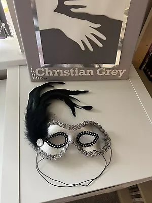 New Masquerade Ball Mask Feather Detail One Size 50 Shades Of Grey • £8