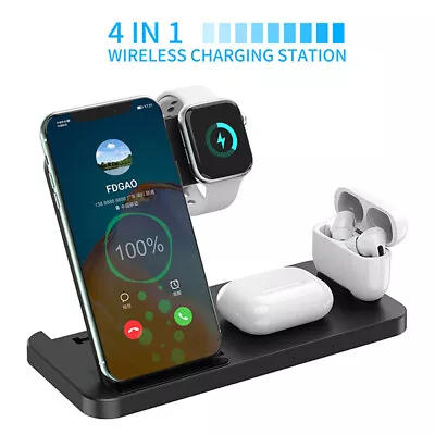 4in1 Wireless Charging Station For Apple AirPods IWatch IPhone 14 12 XS 11 13 8 • $24.96