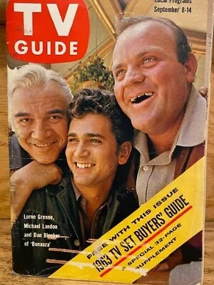 Vintage TV Guide Sept 8 1962 BONANZA Lorne Greene Michael LandonDan Blocker • $6.95
