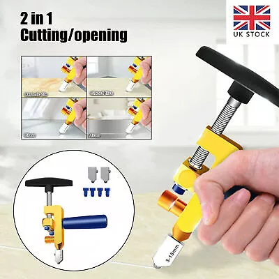 Professional 2 In1 Easy Glide Glass Tile Cutter Tile Ceramic Manual Cutting Tool • £9.61