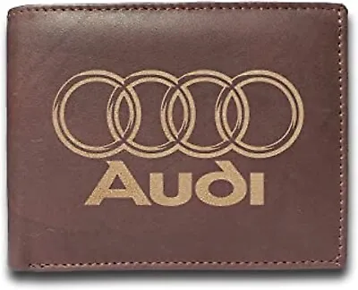 $30 • Buy Audi Cowhide Leather Laser Engraved Engraving Slimfold Men Large Capacity Wallet