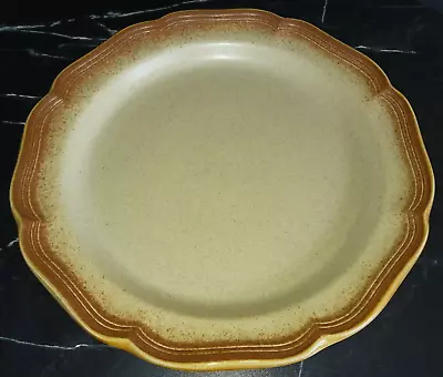 Mikasa Whole Wheat E8000 12  Chop Plate Round Platter Stoneware Cream Brown Mint • $14.95