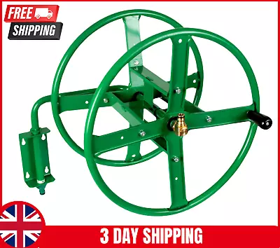 Wall Mounted Hose Reel Garden Water Pipe Retractable 75M Empty Holder Storage UK • £79.94