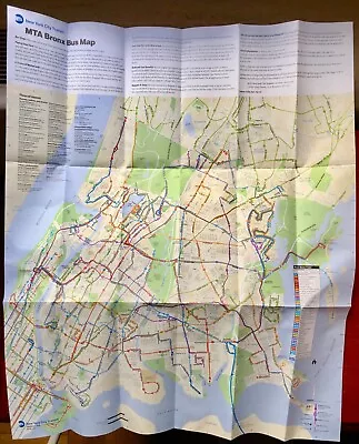 MTA NYC Transit Bronx Bus Map September 2000 • $9