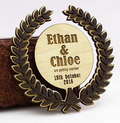 $81.39 • Buy Personalized Save The Date Wooden Engraved Magnets 20 Rustic Wedding-q5Y