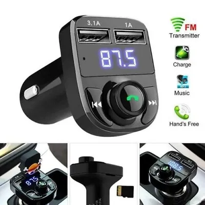Bluetooth 5.0 Wireless Car FM Transmitter MP3 Player Radio 2 USB Charger Adapter • £6.99
