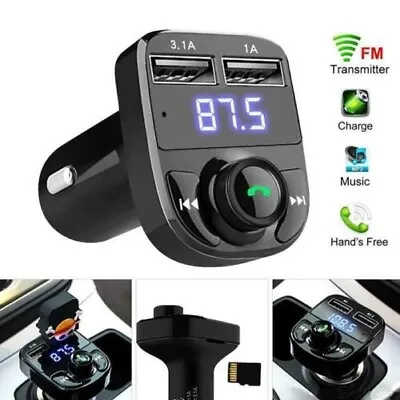 Uk Car Wireless Bluetooth Fm Transmitter Mp3 Player Usb Car Charger Adapter • £6.16