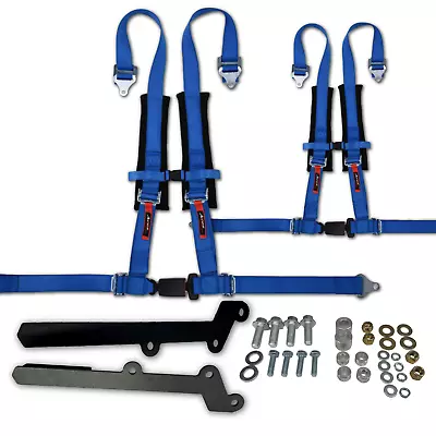 KRX 1000 BLUE 4 Point Harness With-Mounting Brackets (2 Seat) Sold As A Pair • $169.99