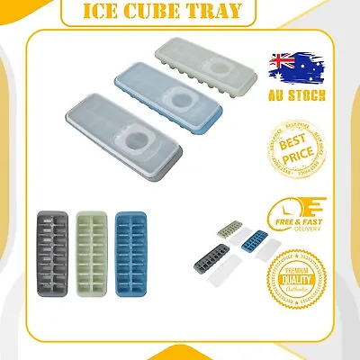 Ice Cube Tray With Lid Assorted Reusable Ice Cube Tray Easy Refill Stackable AUS • $2.45