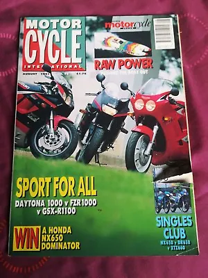 MOTOR CYCLE INTERNATIONAL MAGAZINE August 1991 Singles Sports Compared • £4