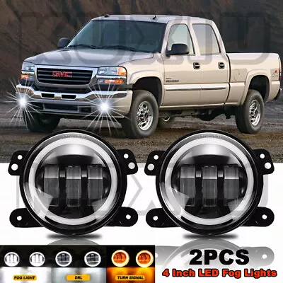 For 2003 2004 2005 2006 GMC Sierra 1500 2500 3500 LED Bumper Fog Lights DRL+++ • $49.13