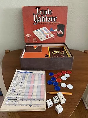 Vintage 1973 Triple Yahtzee Game E.S. Lowe Milton Bradley W/ Score Pads • $12.50