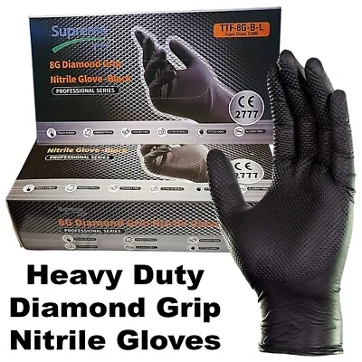 Tuff Grip TG140 Orange Diamond Texture Nitrile Car Mechanic Gloves • £74.99