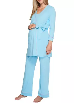 Cosabella L36002 Women's Blue Bird Bella Maternity 2 Piece Pajama Set Size Large • £116.01