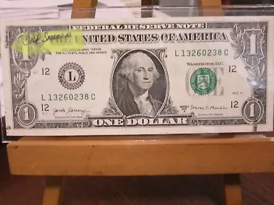 2017A US $1.00 Bill  Ink Smears Missing Some Ink Bank Note Paper Money Currency • $30