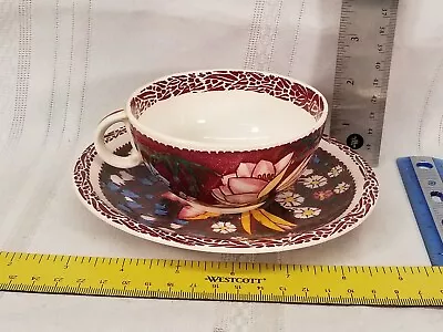 Vintage Lei Lani Hawaiian Floral Print Don Blanding Vernon Kilns Cup & Saucer  • $25