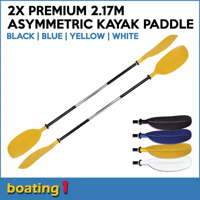 2x Premium 2.17m Aluminium Asymmetric Kayak Paddles Canoe (Split Shaft) Canoe  • $45