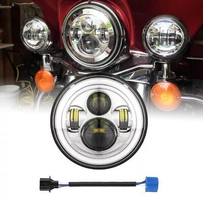 7  Inch Motorcycle Chrome Projector LED Light Bulb Headlight For Harley • $46.99