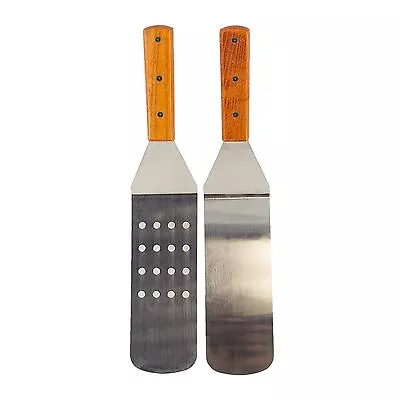 $9.99 • Buy Stainless Steel BBQ Turner Grill Spatula Kitchen Utensil Outdoor Grill SET OF 2