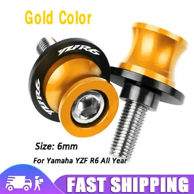 M6 CNC Motorcycle Swingarm Spools Sliders Gold For Yamaha 6MM YZF R6 R3 R1 • $0.01