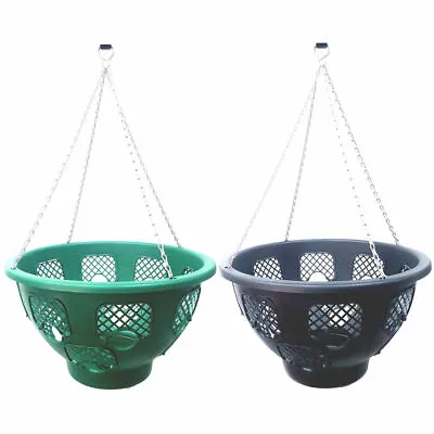 PLANTOPIA/EASYFILL ORIGINAL 12  0r 14  Hanging Basket Wall Basket Green Or Black • £975