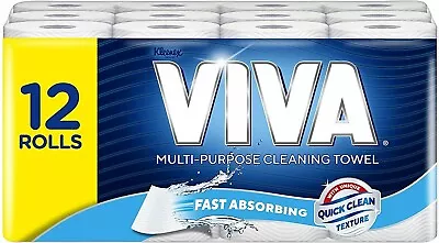 Pack Of 12 Viva Paper Towel White 12 Rolls 60 Sheets Per Roll | FREE SHIPPING  • $24.99