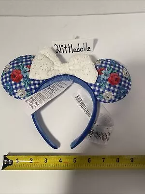 Disney Gingham Cottage Flower Floral Mouse Ears Headband Mini Mickey (Brand New) • $15