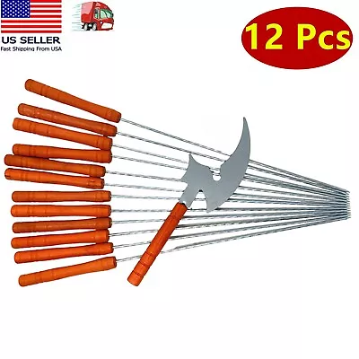 12Pc Stainless Steel Metal Barbeque Skewer Needle BBQ Kebab Stick Utensil 12.25  • $9.99