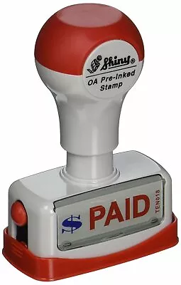 $8.50 • Buy PAID Two Color Pre-inked Title Stamp By Shiny (TEN018)
