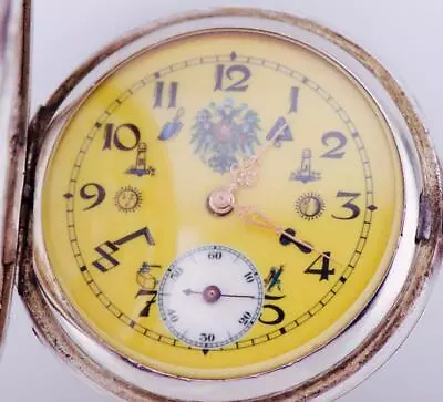 Antique Imperial Russ Tsar's Era Masonic Silver Full Hunter Case Pocket Watch • $1052.92