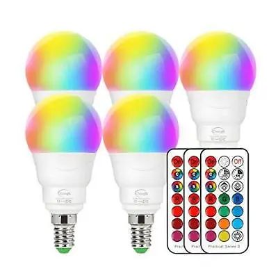 5W 12 Colour Changing RGB LED Light Bulb E14 Remote Control Party Disco Lamp UK • £5.99